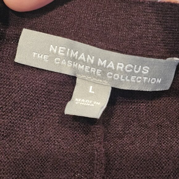 Womens Cashmere Cardigan Sweater Brown Oversized Sz L Slouchy Baggy Vneck - Picture 6 of 8